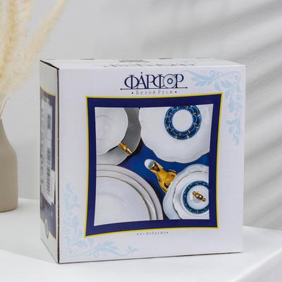 Сервиз чайный Добрушский завод «Букет цветов», 15 предметов, фарфор, белый