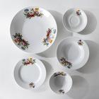 Набор столовой посуды Добрушский завод «Букет цветов», 34 предмета, фарфор, белый - Фото 4