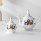 Набор столовой посуды Добрушский завод «Букет цветов», 34 предмета, фарфор, белый - Фото 6