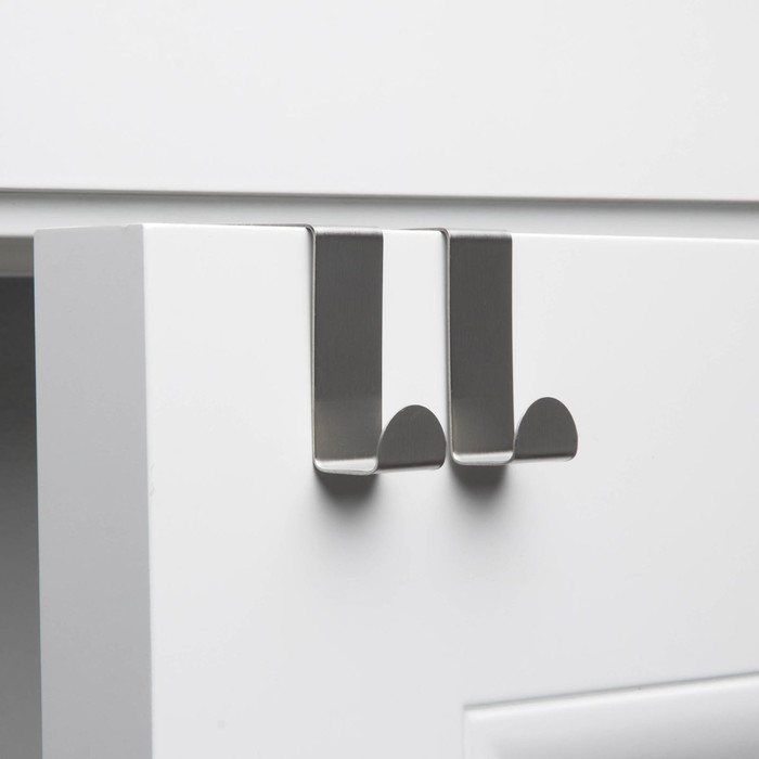 Крючки надверные SAVANNA «Минимализм», 2 шт., металл, 6×6.5×2.5 см, хромированные - Фото 1