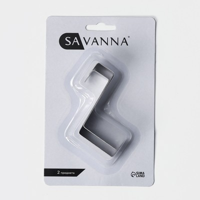 Крючки надверные SAVANNA «Минимализм», 2 шт., металл, 6×6.5×2.5 см, хромированные
