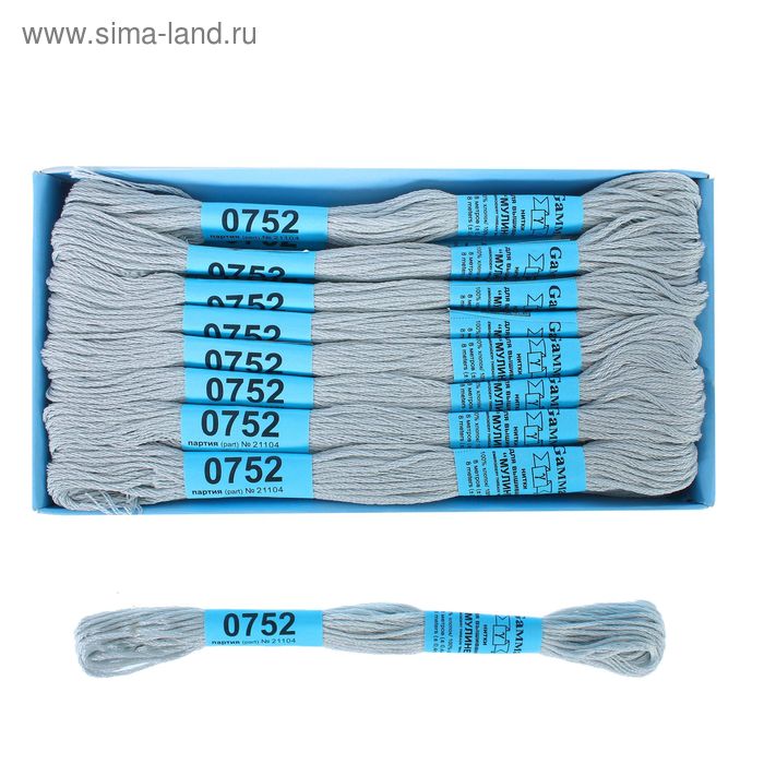 Мулине, №0752, 8±1м, цвет светло-серо-голубой - Фото 1