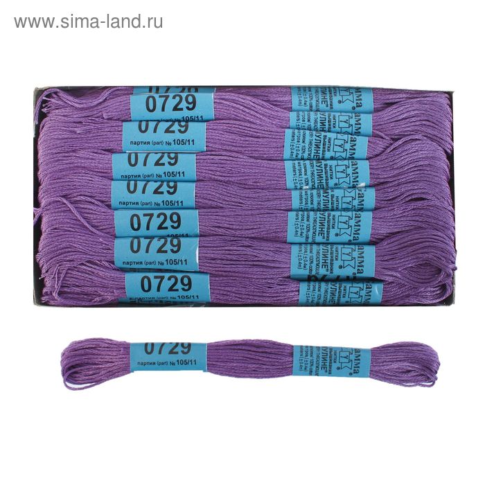 Мулине, №0729, 8±1м, цвет фиолетовый - Фото 1