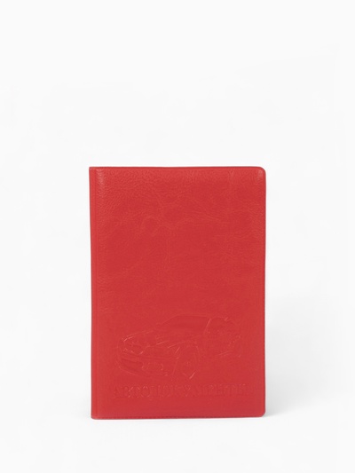 Обложка для автодокументов, с тиснением, красная