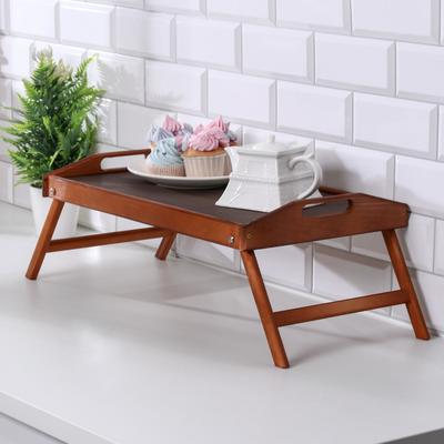 Столик - поднос для завтрака складной Дарим Красиво, 50×30 см, с ручками, дерево, коричневый