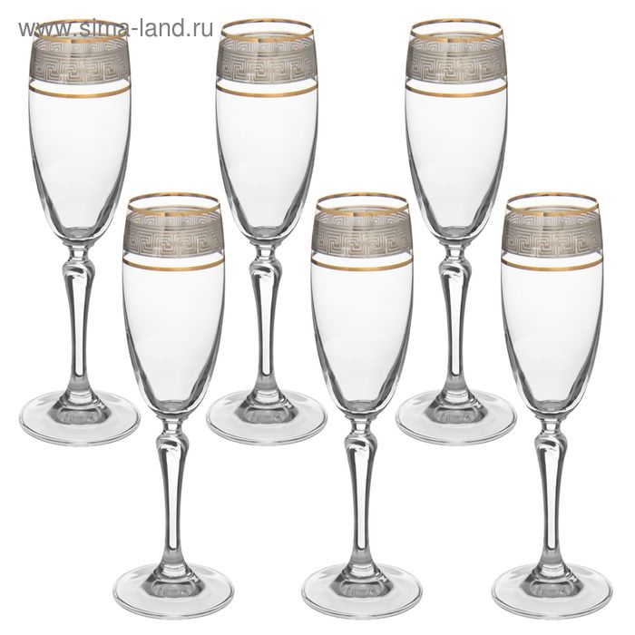 Набор бокалов для шампанского 160 мл "Люция. Лабиринт", 6 шт - Фото 1