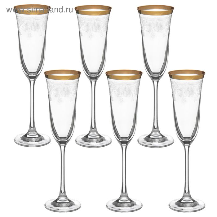 Набор бокалов для шампанского 160 мл "Флора. Цветочный занавес", 6 шт - Фото 1