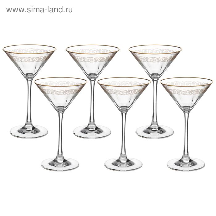 Набор бокалов для мартини 180 мл "Золотая коллекция,тонкое золото", 6 шт - Фото 1