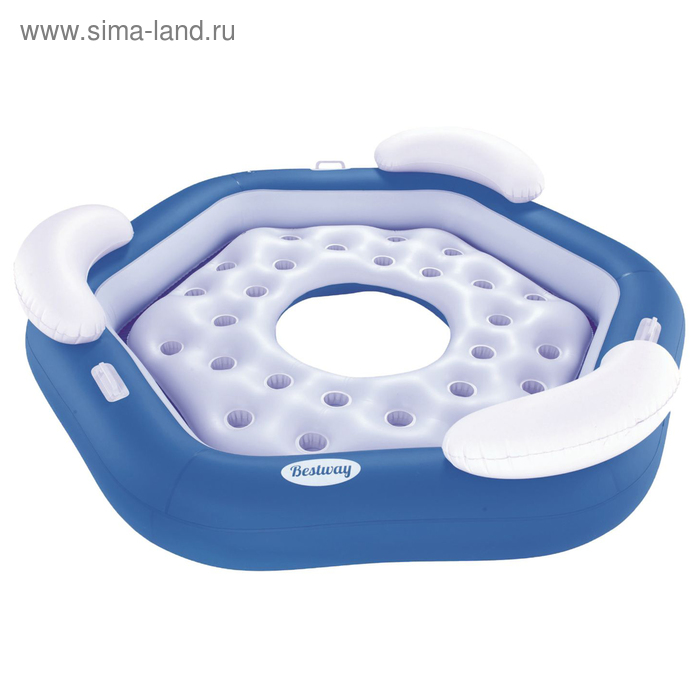 Шезлонг надувной для отдыха на воде, для троих, 191 х 178 см, 43111 Bestway - Фото 1
