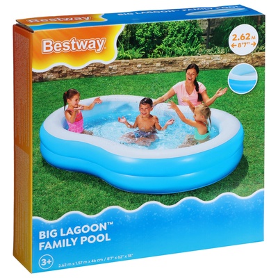 Бассейн надувной Bestway «Большая лагуна», 262×157×46 см, от 3 лет, 54117