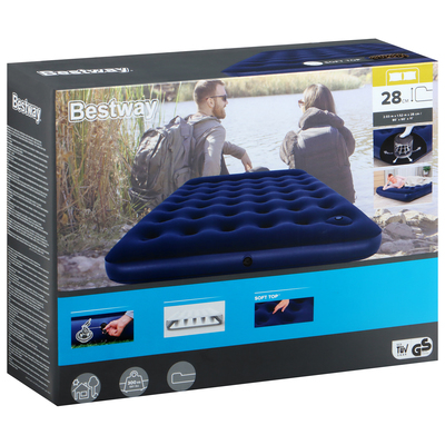 Матрас надувной Pavillo, 203×152×28 см, с встроенным ножным насосом, 67226 Bestway