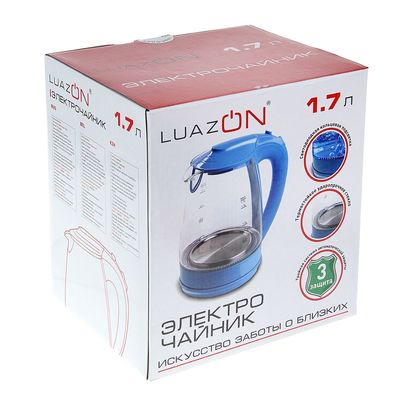Чайник электрический Luazon LSK-1706, 1.7 л, 2200 Вт, оранжевый