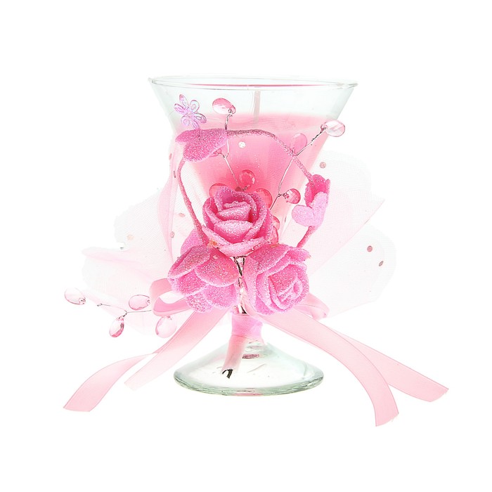 Свеча гелевая "Комплимент", цвет розовый - Фото 1
