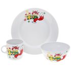 Набор детской посуды "Праздничный", 3 предмета: тарелка 20 см, салатник 335 мл, кружка 210 мл, декор МИКС - Фото 2