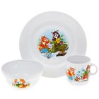 Набор детской посуды в коробке "Рукавичка", 3 предмета: тарелка 20 см, салатник 335 мл, кружка 210 мл, пазл в подарок - Фото 1