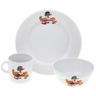 Набор детской посуды "Зверята", 3 предмета: тарелка 20 см, салатник 335 мл, кружка 210 мл, декор МИКС - Фото 3
