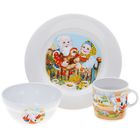 Набор детской посуды в коробке "Курочка Ряба", 3 предмета: тарелка 20 см, салатник 335 мл, кружка 210 мл, пазл в подарок - Фото 1