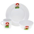 Набор детской посуды "Гномики", 3 предмета: тарелка 20 см, салатник 335 мл, кружка 210 мл - Фото 1