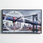 Часы-картина настенные, интерьерные "Бруклинский Мост", плавный ход, 57 х 35 х 4 см - фото 8448146