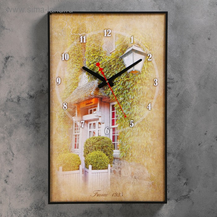 Часы настенные, серия: Город, "Французский дворик", 57х35х4 см ( стрелки микс) - Фото 1