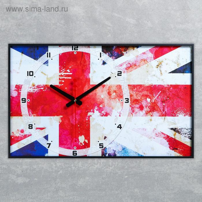 Часы настенные, серия: Символ, "Британский флаг", 57х35х4  см, микс - Фото 1