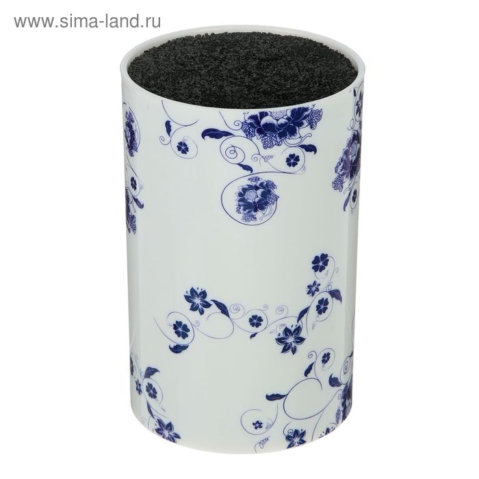 Подставка под ножи с наполнителем Доляна «Узор», 14×9 см, цвет белый - Фото 1