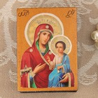 Шкатулка с иконой  «Иверская», лаковая миниатюра, - Фото 1