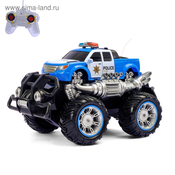 Машина радиоуправляемая «Полицейский пикап» с аккумулятором, цвета МИКС, в пакете - Фото 1
