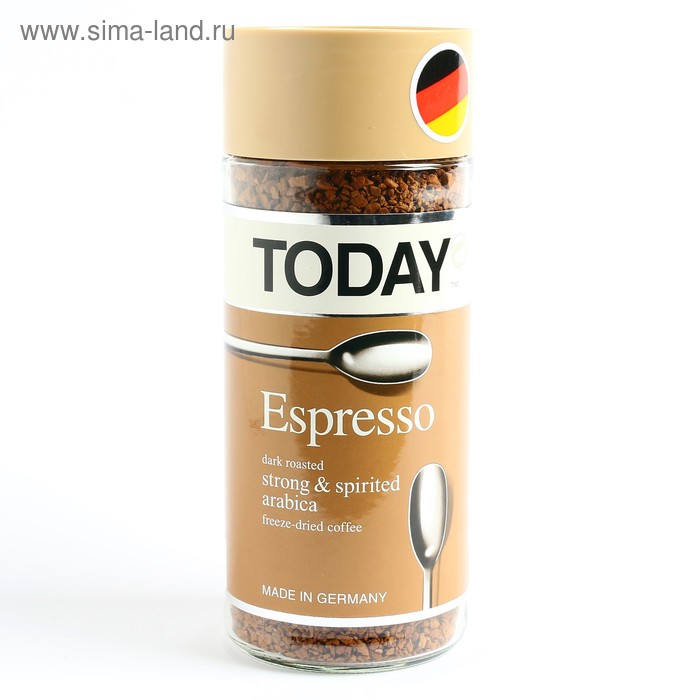 Кофе Today Espresso, натуральный растворимый, сублимированный, 95 г - Фото 1