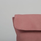 Сумка женская на клапане, 1 отдел на молнии, наружный карман, длинный ремень, цвет розовый - Фото 4