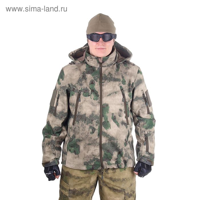 Куртка для спецназа демисезонная с капюшоном МПА-26-01 (тк.софтшелл) КМФ мох (54/4) - Фото 1