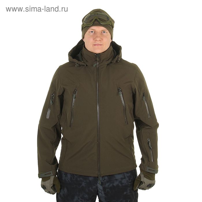 Куртка с капюшоном для спецназа демисезонная МПА-26 (тк.софтшелл) хаки (52/5) - Фото 1
