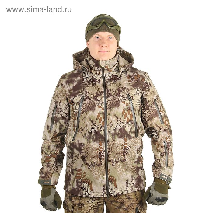 Куртка с капюшоном для спецназа демисезонная МПА-26 (тк.софтшелл) КМФ питон скала (54/4) - Фото 1