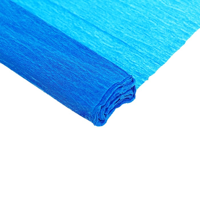 Бумага крепированная 50 х 200 см, в рулоне, 32 г/м2, синий - Фото 1