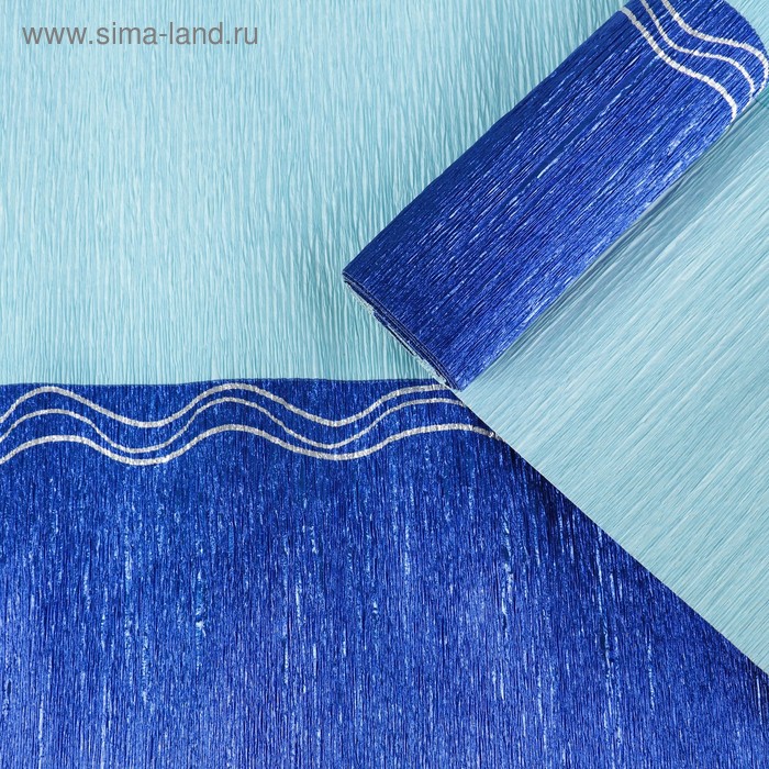 Бумага креп "Кант", голубой, 0,5 х 2,5 м - Фото 1