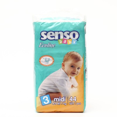Подгузники «Senso baby» Ecoline Midi (4-9 кг), 44 шт