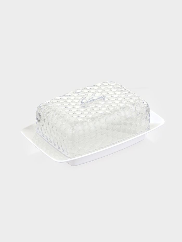 Маслёнка Альтернатива «Мозаика», 18.5×12×7.2 см, пластик, белая - Фото 1