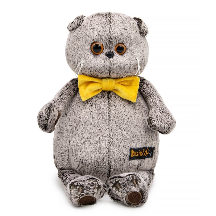 Мягкая игрушка «Кот Басик», с рыжим бархатным бантом, 22 см - Фото 1