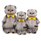 Мягкая игрушка «Кот Басик», с рыжим бархатным бантом, 22 см - Фото 3