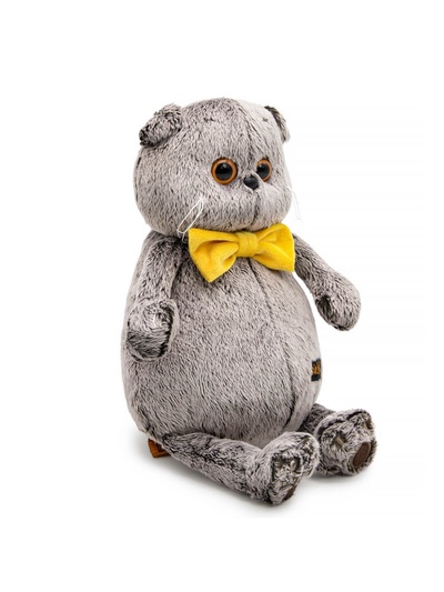 Мягкая игрушка «Кот Басик», с рыжим бархатным бантом, 22 см