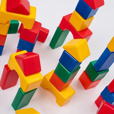 Кубики детские, пластиковые, цветные, 72 штуки, 6 х 6 см