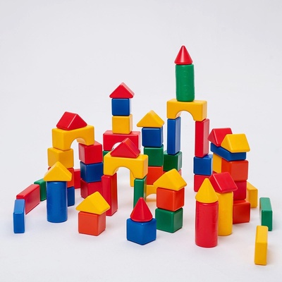 Кубики детские, пластиковые, цветные, 72 штуки, 6 х 6 см