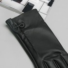 Перчатки женские, бантик, размер 9,5, с подкладом, цвет чёрный - Фото 2