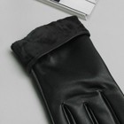 Перчатки женские, бантик, размер 9,5, с подкладом, цвет чёрный - Фото 3