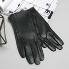 Перчатки женские, окантовка, размер 8, M, с подкладом, цвет чёрный - Фото 1
