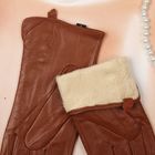 Перчатки женские Collorista "Пуговки", размер 7, S, цвет коричневый - Фото 3