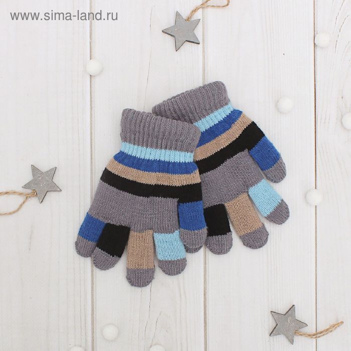 Перчатки детские Collorista, размер 16 (р-р произв. 13), цвет серый - Фото 1