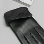 Перчатки женские, бантик, размер 7, S, с подкладом, цвет чёрный - Фото 3