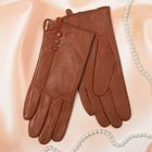 Перчатки женские Collorista "Пуговки", размер 24, цвет коричневый - Фото 1
