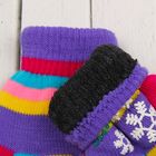 Перчатки детские двуслойные Collorista "Снежинки", размер 18 (р-р произв. 15), цвет фиолетовый - Фото 3
